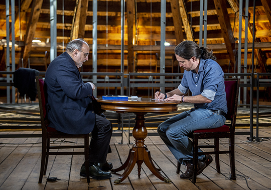 Enric Juliana i Pablo Iglesias.